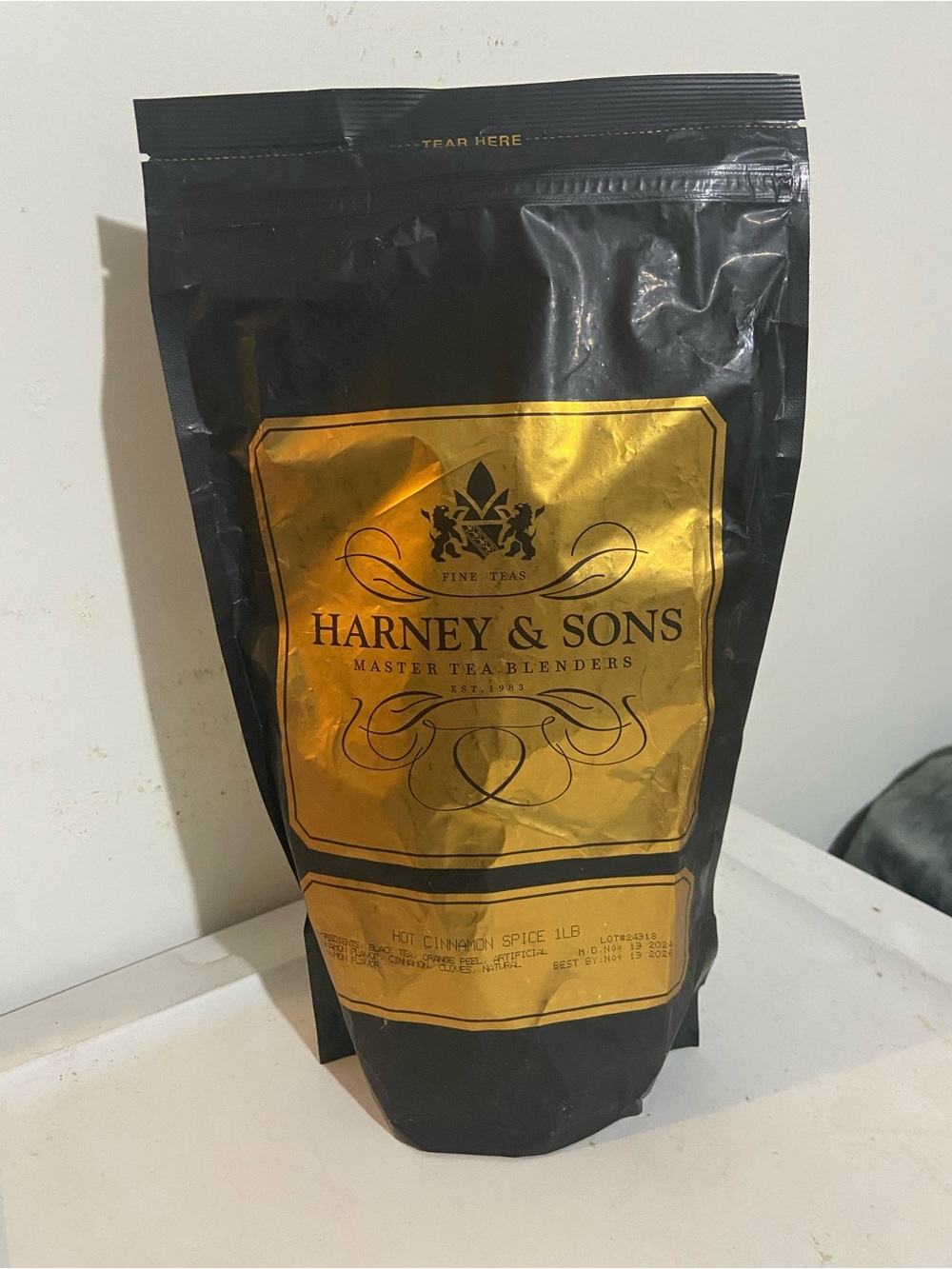 Harney & Sons Hot Cinnamon Spice Black Tea Loose Leaf 1 lb Sealed